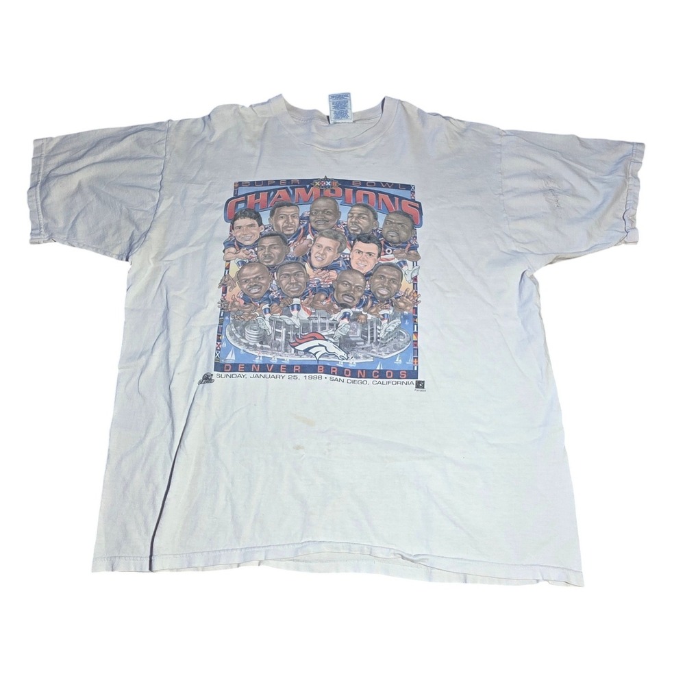 Vintage 1998 Denver Broncos Super Bowl XXXII Champions T-Shirt Pro Player XXL